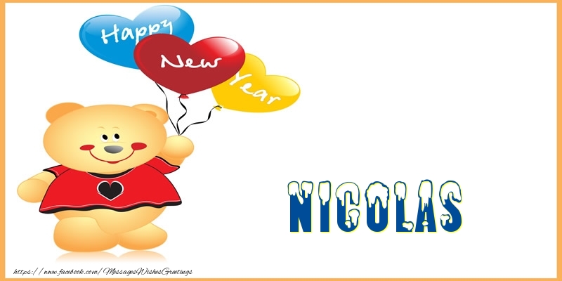 Greetings Cards for New Year - Happy New Year Nicolas!