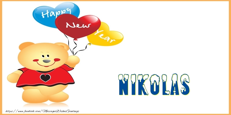 Greetings Cards for New Year - Happy New Year Nikolas!