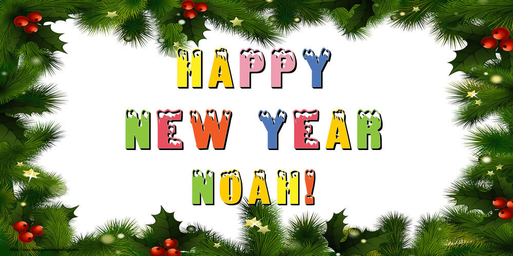 Greetings Cards for New Year - Happy New Year Noah!