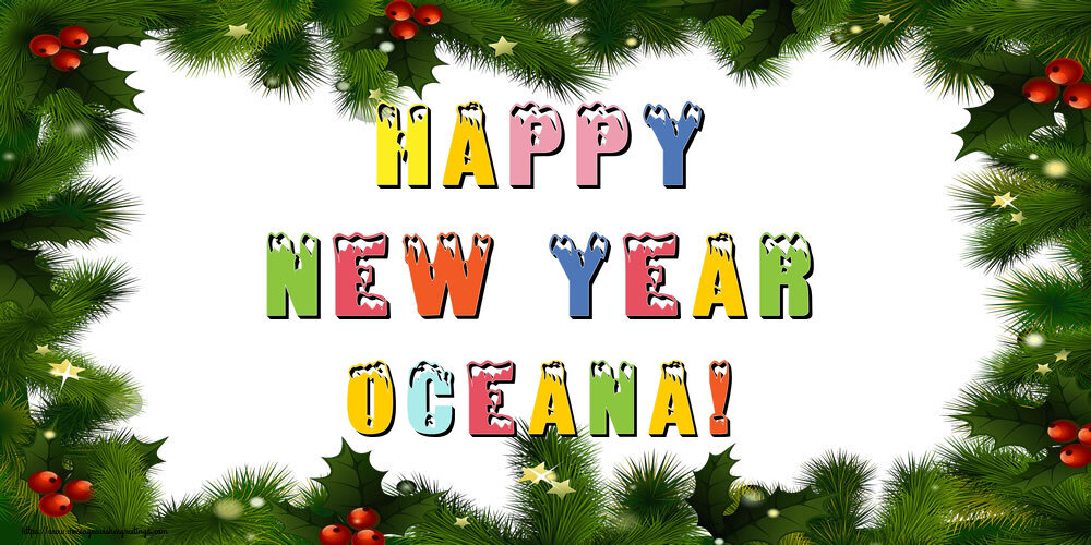 Greetings Cards for New Year - Happy New Year Oceana!