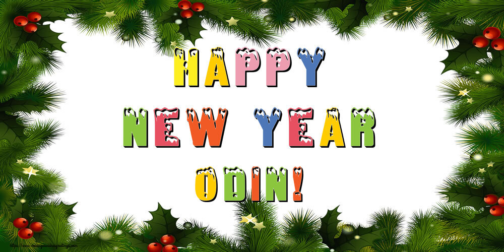 Greetings Cards for New Year - Happy New Year Odin!