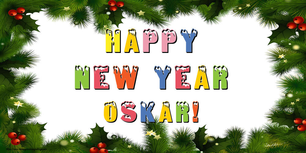 Greetings Cards for New Year - Happy New Year Oskar!