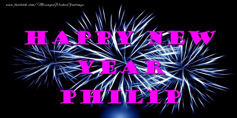 Greetings Cards for New Year - Happy New Year Philip