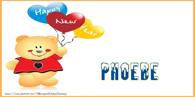 Greetings Cards for New Year - Happy New Year Phoebe!