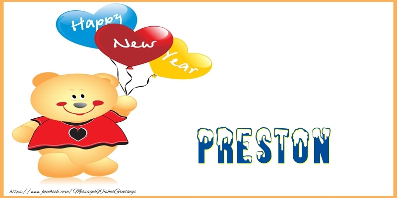 Greetings Cards for New Year - Happy New Year Preston!