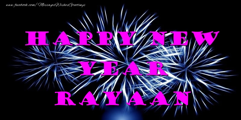 Greetings Cards for New Year - Happy New Year Rayaan