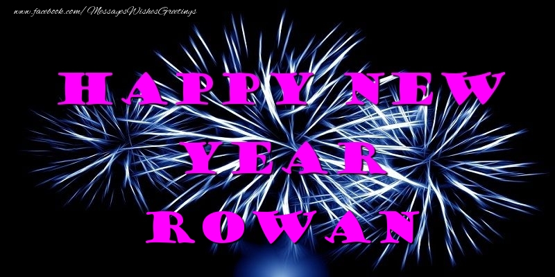 Greetings Cards for New Year - Happy New Year Rowan