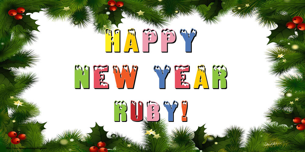 Greetings Cards for New Year - Happy New Year Ruby!