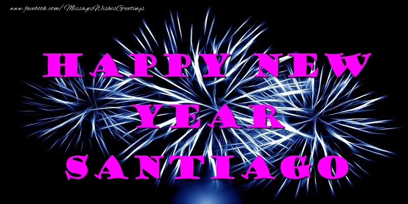 Greetings Cards for New Year - Happy New Year Santiago