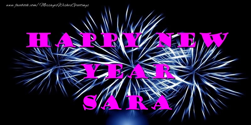Greetings Cards for New Year - Happy New Year Sara