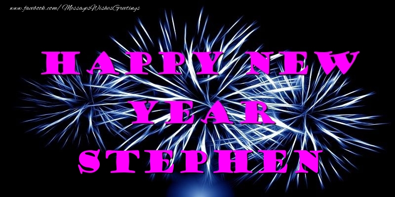 Greetings Cards for New Year - Happy New Year Stephen
