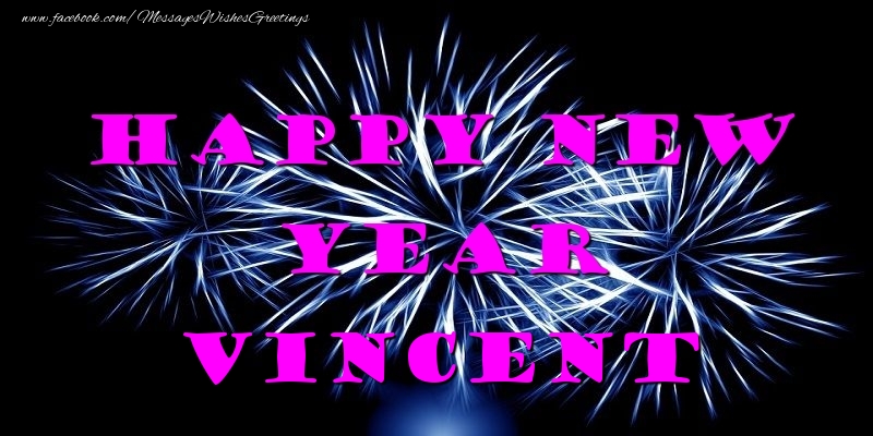 Greetings Cards for New Year - Happy New Year Vincent
