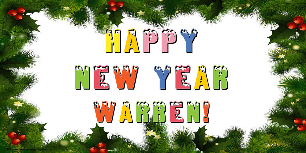 Greetings Cards for New Year - Happy New Year Warren!