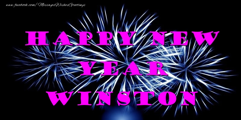 Greetings Cards for New Year - Happy New Year Winston