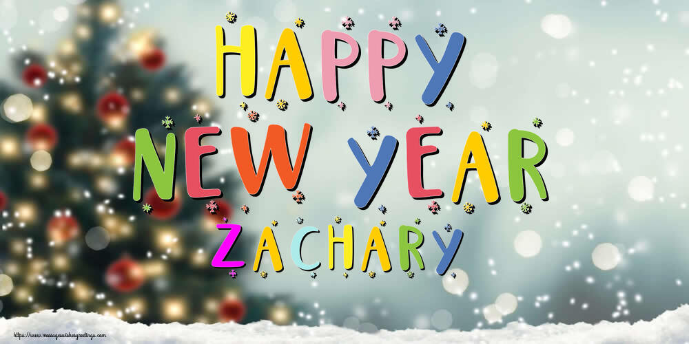 Greetings Cards for New Year - Happy New Year Zachary!