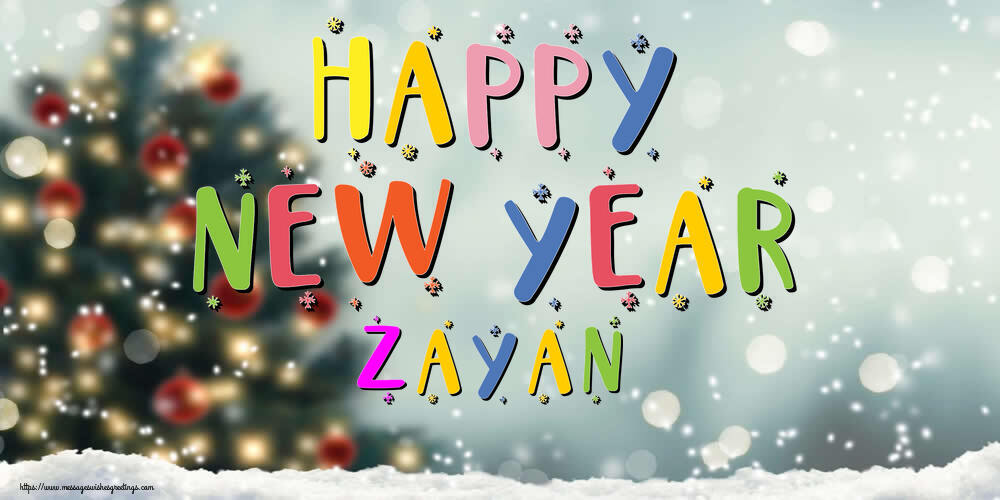 Greetings Cards for New Year - Happy New Year Zayan!