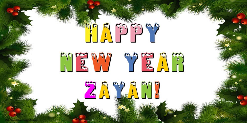 Greetings Cards for New Year - Happy New Year Zayan!