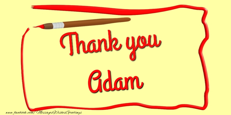Greetings Cards Thank you - Thank you, Adam