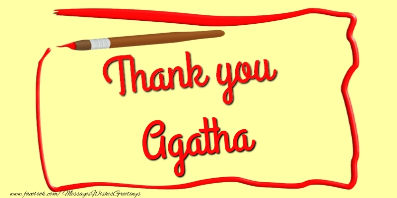 Greetings Cards Thank you - Thank you, Agatha