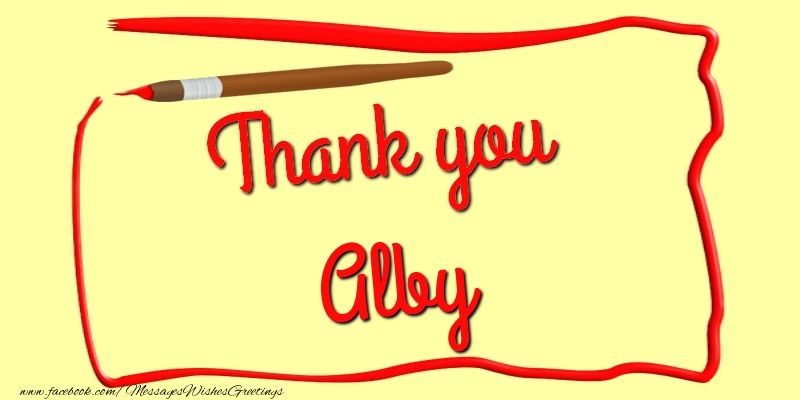 Greetings Cards Thank you - Thank you, Alby