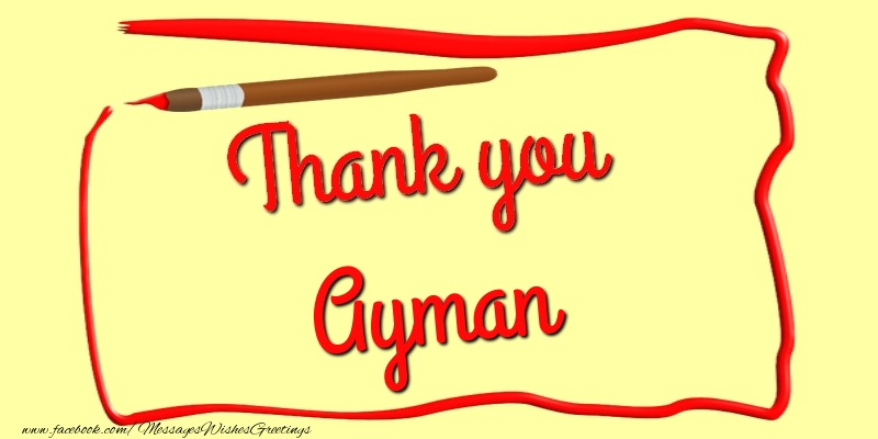 Greetings Cards Thank you - Thank you, Ayman