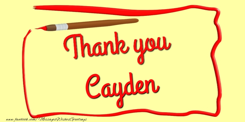 Greetings Cards Thank you - Thank you, Cayden