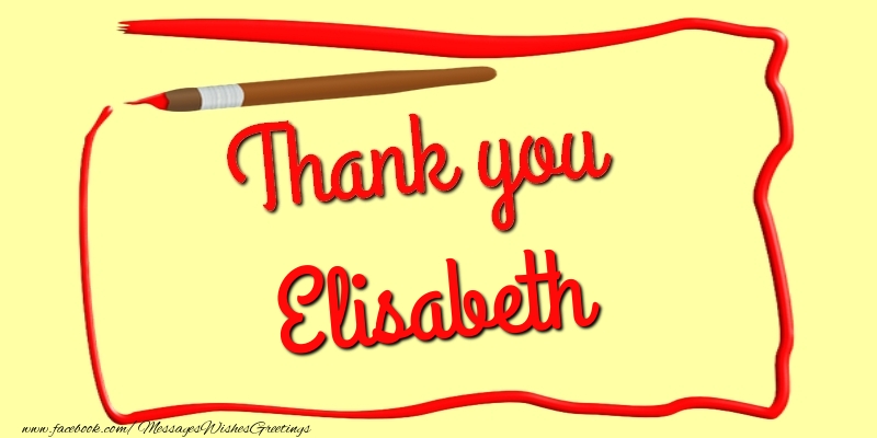 Greetings Cards Thank you - Thank you, Elisabeth