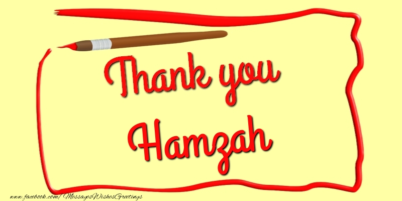 Greetings Cards Thank you - Thank you, Hamzah