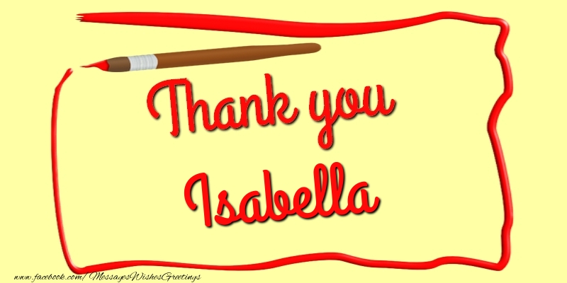 Greetings Cards Thank you - Thank you, Isabella