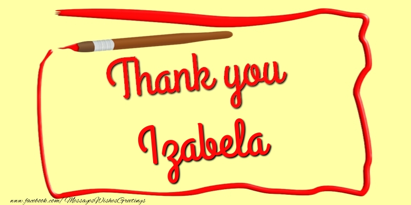 Greetings Cards Thank you - Thank you, Izabela