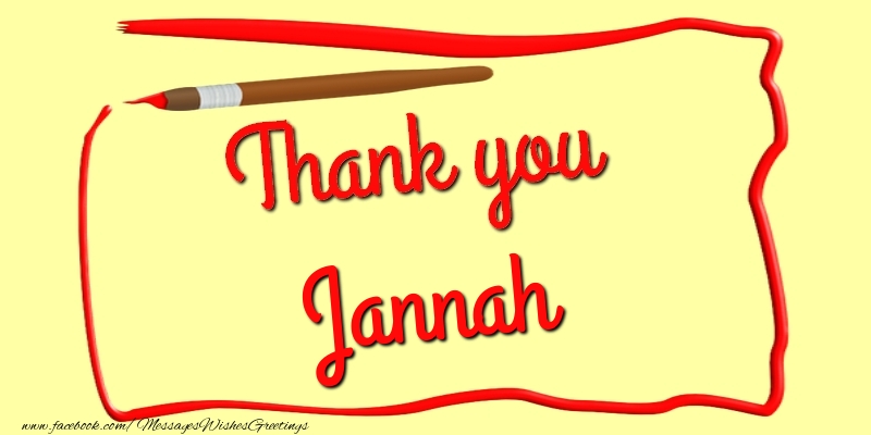 Greetings Cards Thank you - Thank you, Jannah