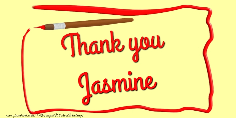 Greetings Cards Thank you - Thank you, Jasmine