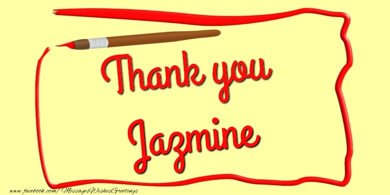 Greetings Cards Thank you - Thank you, Jazmine