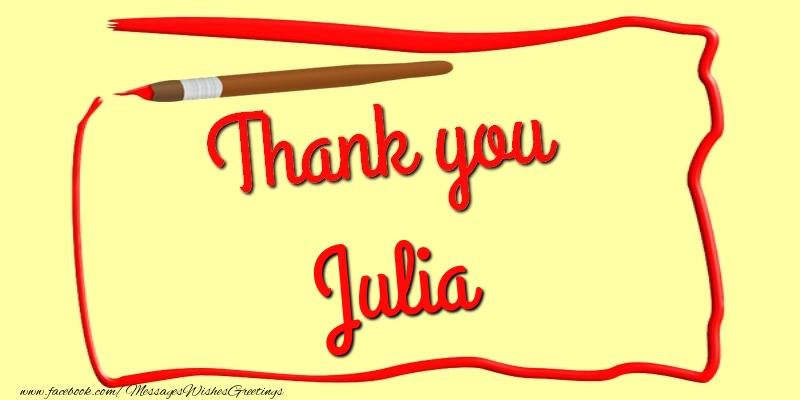 Greetings Cards Thank you - Thank you, Julia