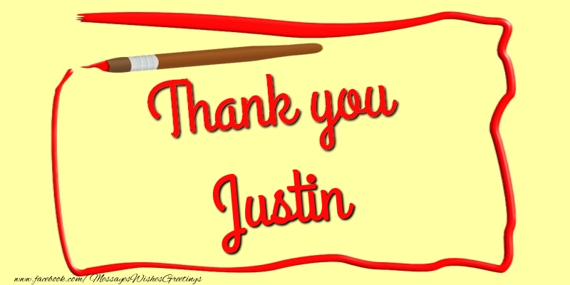 Greetings Cards Thank you - Thank you, Justin