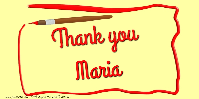 Greetings Cards Thank you - Thank you, Maria