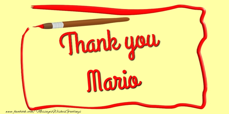 Greetings Cards Thank you - Thank you, Mario