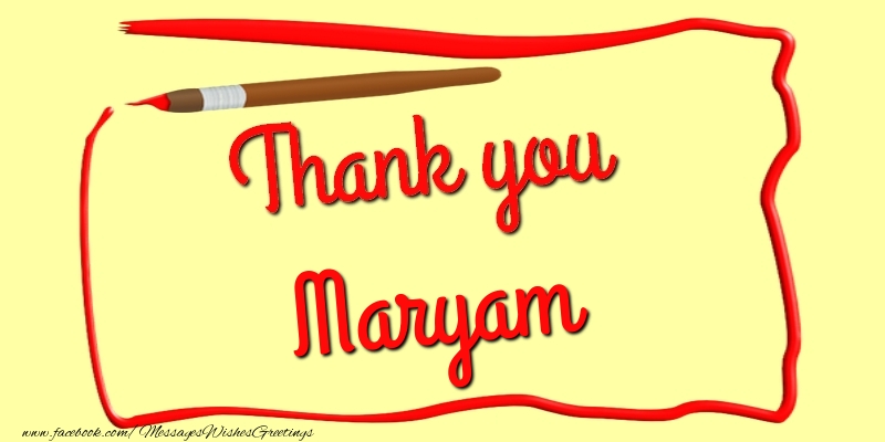 Greetings Cards Thank you - Thank you, Maryam