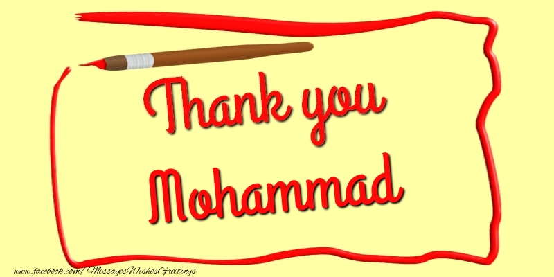 Greetings Cards Thank you - Thank you, Mohammad