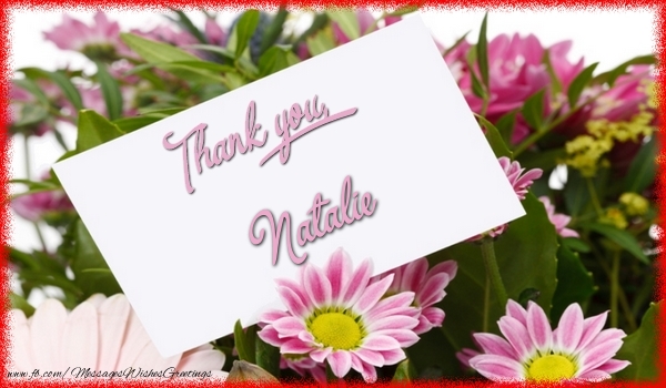 Greetings Cards Thank you - Thank you, Natalie