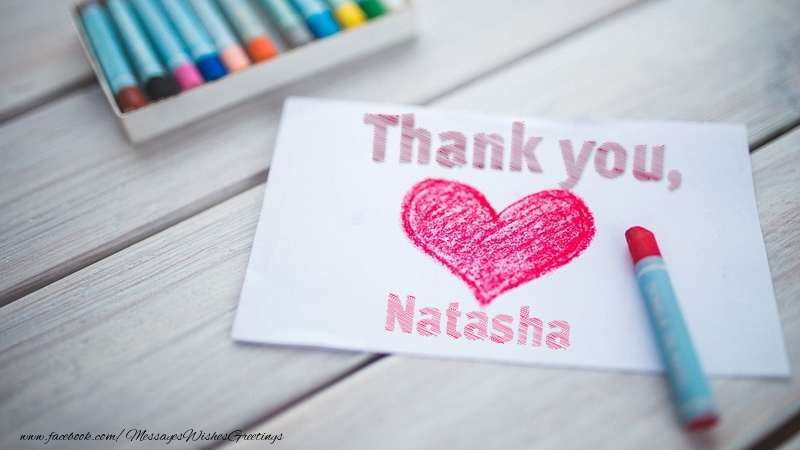 Greetings Cards Thank you - Thank you, Natasha