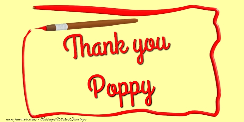 Greetings Cards Thank you - Thank you, Poppy