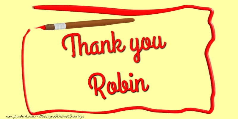 Greetings Cards Thank you - Thank you, Robin