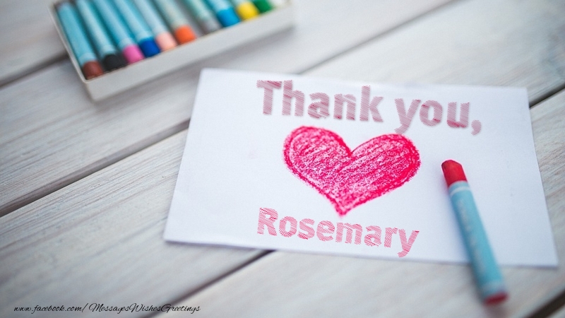 Greetings Cards Thank you - Thank you, Rosemary