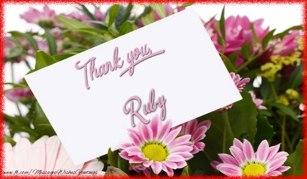 Greetings Cards Thank you - Thank you, Ruby