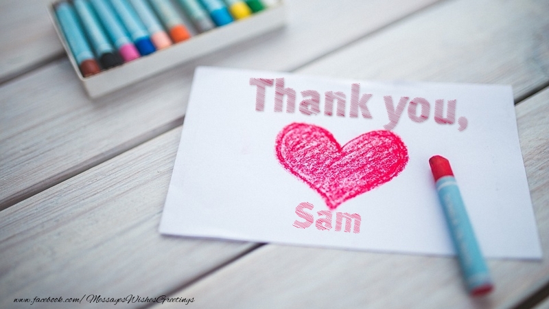 Greetings Cards Thank you - Thank you, Sam