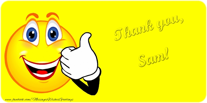 Greetings Cards Thank you - Thank you, Sam