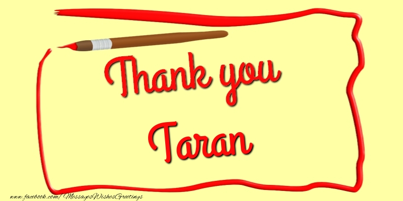 Greetings Cards Thank you - Thank you, Taran
