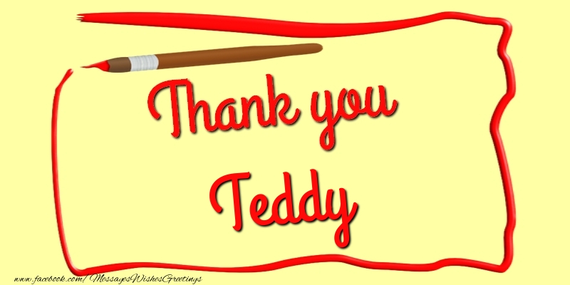 Greetings Cards Thank you - Thank you, Teddy