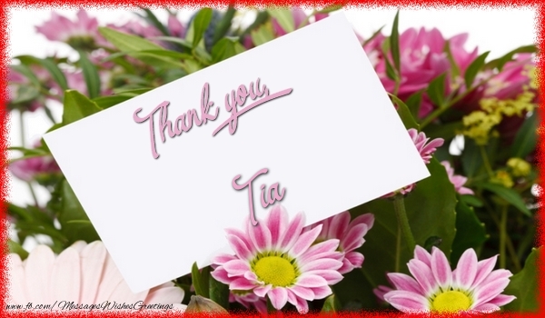 Greetings Cards Thank you - Thank you, Tia